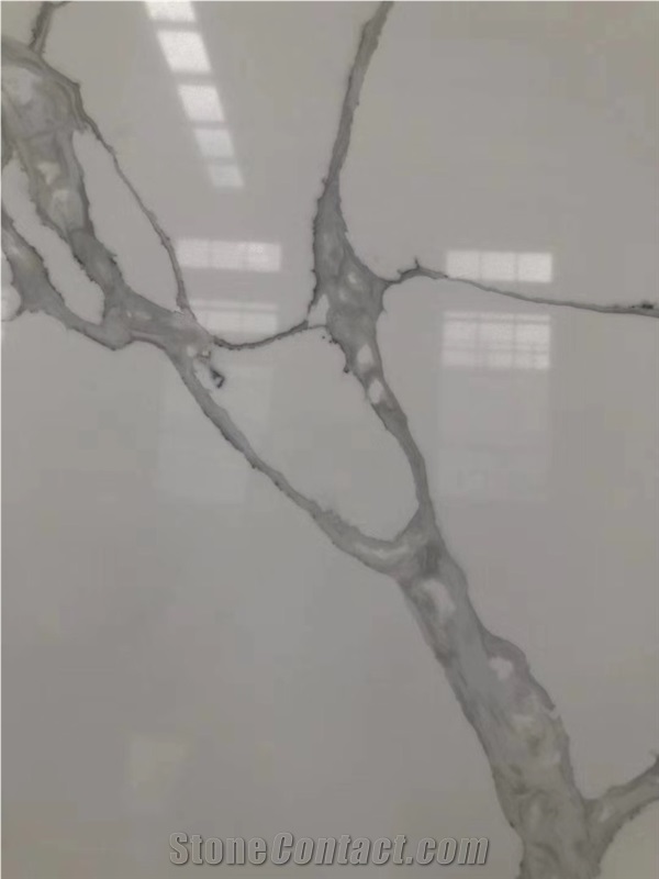 Hot Sale Calacatta Line Marble Vein Quartz Stone Slabs&Tiles