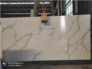 Quartz Slab Artificial Calacatta White Stone 