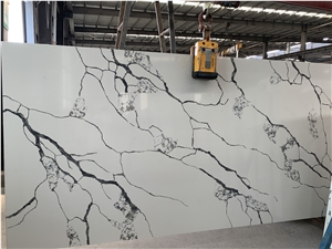 Quartz Stone Artificial Calacatta White  Slab