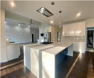 Solid Surface Calacatta Manhattan Quartz Countertops For Sale
