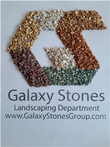 Marble Chips In Different Colors, Crushed Stone