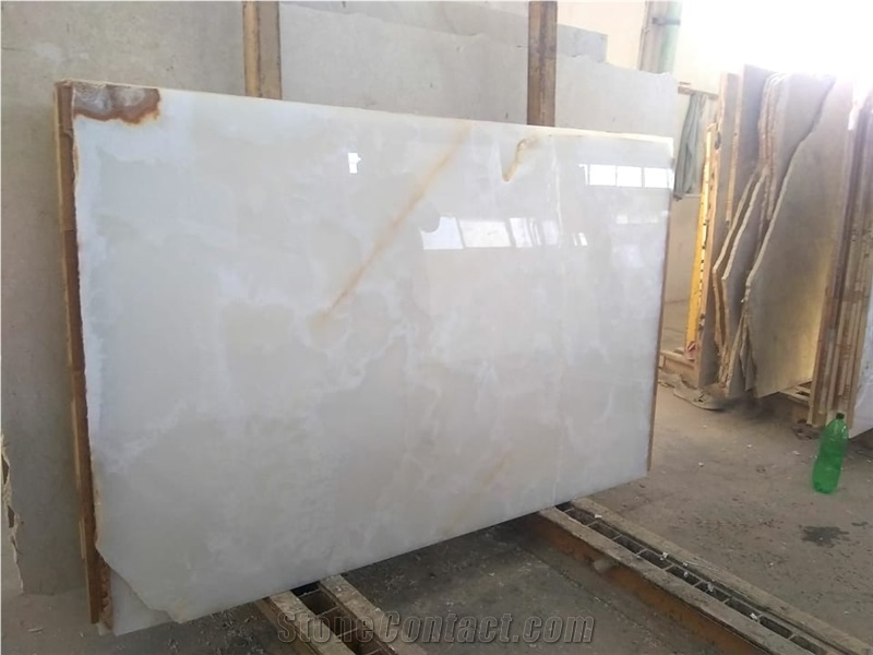 Premium Quality Pure White Onyx Slab