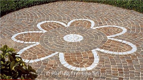 Porfido Trentino Cube Stone Pavers, Cobble Stone