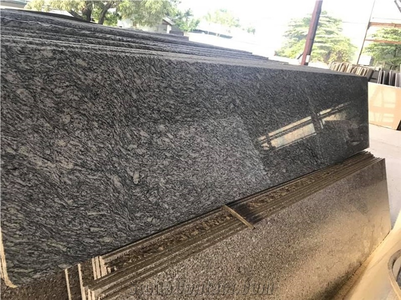 Black Sand Ocean Granite Slab
