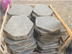 Bushed Hammered Black Basalt Stepping Stone