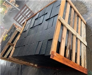 Flamed Black Basalt Stone Cobbles From Vietnam 