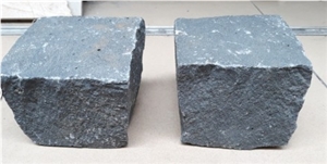 Flamed, Mushroom, Handmade Black Basalt Paving Stone 