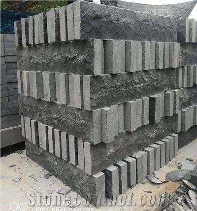 Mushroom/Handmade Cobble Black Basalt Stone