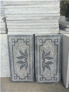 Square And Rectangle Pattern Carving Bluestone Tile Paver