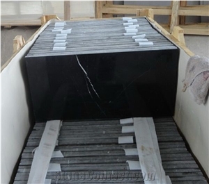 Honed Black Fade Marble, Crocodile Black Marble Tiles 