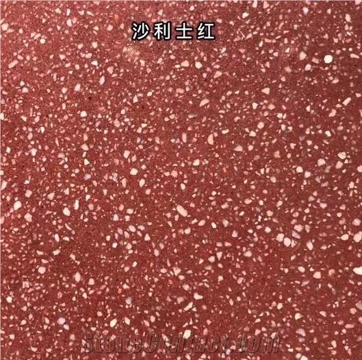 Chinese Red Cement Terrazzo Slabs & Tiles