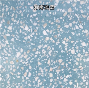 Light Blue Flexible Terrazzo Flooring Covering Tiles