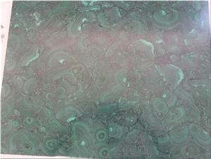 Malachite Stone,Semiprecious Stone In Round Table Top,