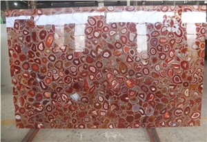 Red Agate Semiprecious  Round Table Red Semiprecious Stone 