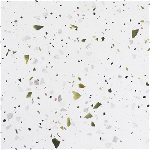 White Greenterrazzo  Cement Floor Cover Commercial Design