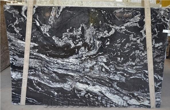 Atacama Black Granite Slabs, Brazil Black Granite Slabs