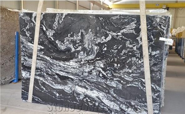 Atacama Black Granite Slabs, Brazil Black Granite Slabs
