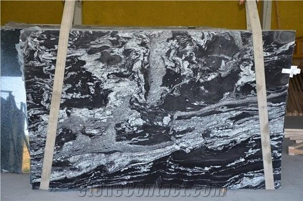 Atacama Black Granite Slabs, Brazil Black Granite Slabs