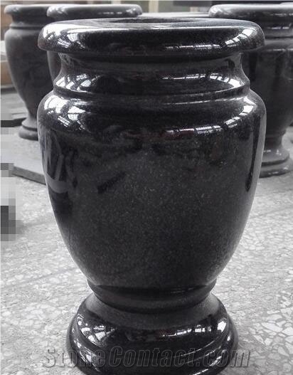 Black Granite Monumental Vase,American Style Vase