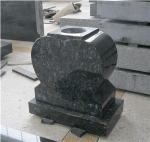 Blue Pearl Granite Heart Vases Flower Holders