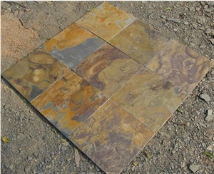 California Gold Slate Tiles  Multicolor Slate India Tiles 