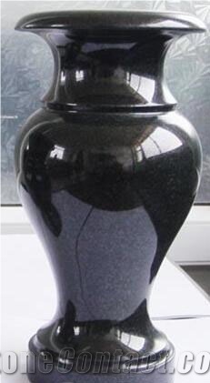 China Shanxi Absolute Black Polished Memorial Vases