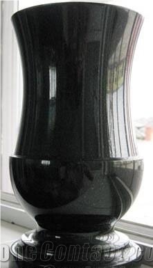 China Shanxi Absolute Black Polished Turned Vases 
