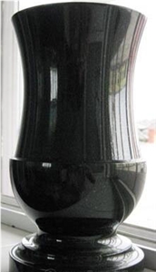 China Shanxi Absolute Black Polished Turned Vases 