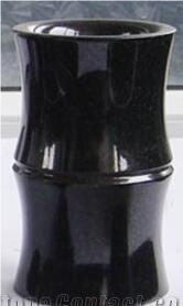 China Shanxi Absolute Black Polished Turned Vases 