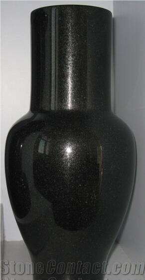 China Shanxi Absolute Black Polished Turned Vases 