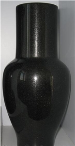 China Shanxi Absolute Black Polished Turned Vases 