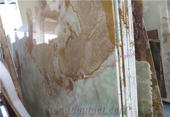 Dark Green Onyx Tile & Slab, Pakistan Green Onyx