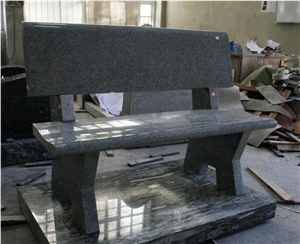 G633 Light Gray Granite Monument & Tombstone Cemetery Bench