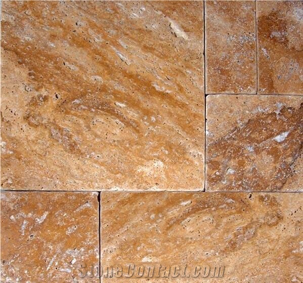 Gold Travertine , Afyon Yellow Travertine Tumbled