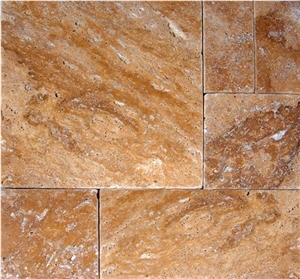 Gold Travertine , Afyon Yellow Travertine Tumbled