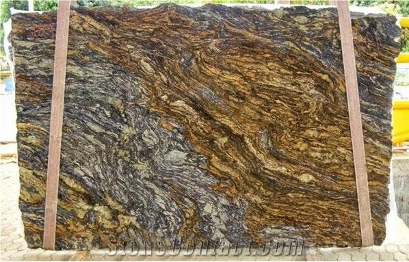Golden Cinderella Slabs, Cinderella Gold Granite Slabs