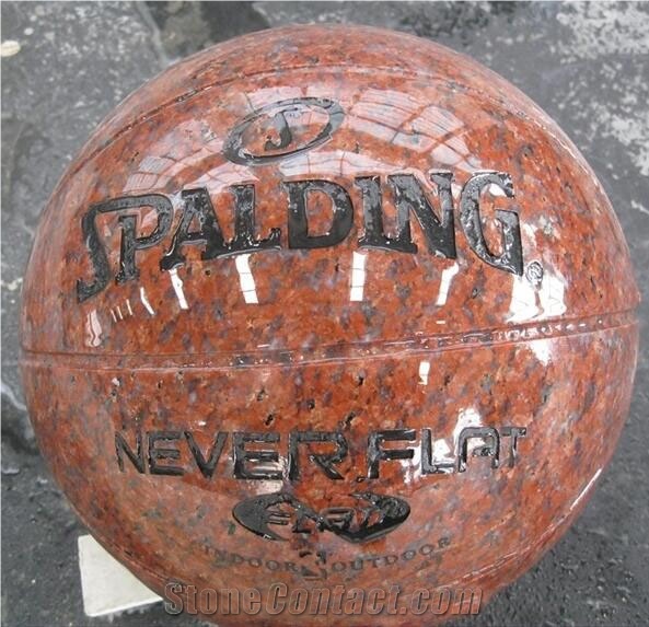 Granite Stone Basketball Design For Cemetery Accessories