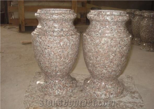 Granite Urn, Vases, G636 Pink Granite Vases