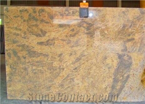Kashmir Gold Granite Slabs, India Yellow Granite