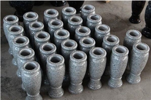 Light Grey G633 Polished Turned Monumental Vases