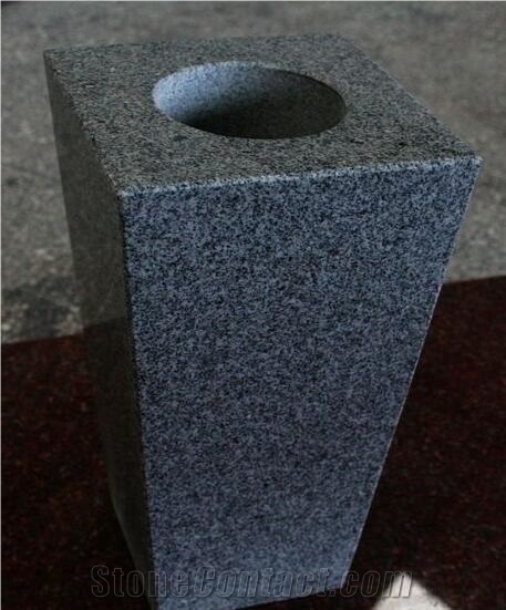 Light Grey Polished G633 Square Monumental Vase