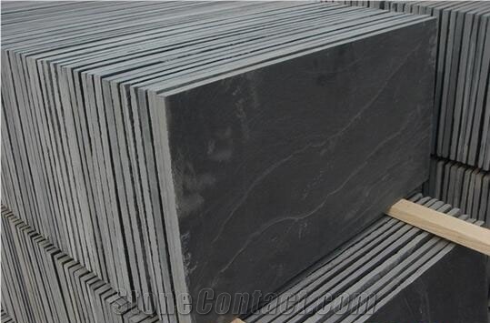 Natural Black Slate Flooring Tiles,  Jiujiang Black Slate