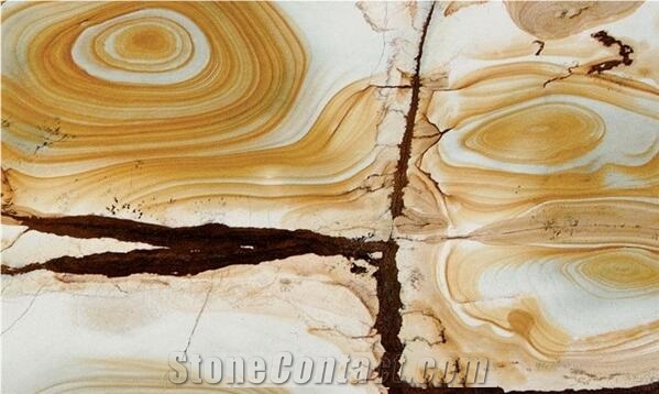 Palomino Quartzite Tiles & Slabs, Yellow Brazil Quartzite