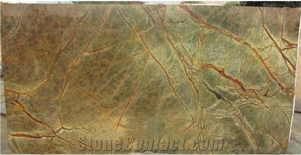 Rain Forest Green Marble Slabs, Green Indian Marble Slabs