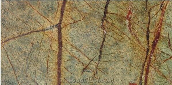 Rain Forest Green Marble Slabs, Green Indian Marble Slabs