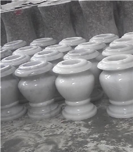 Silver Grey Granite Monumental Vase