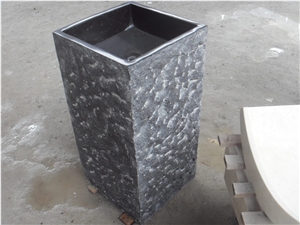 Granite Bathroom Square Sink Mongolia Black Pedestal Basin