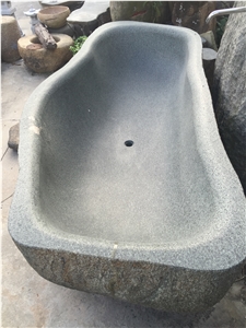 Granite Classic Oval Bathtub Shanxi Black Pedestal Bath Tubs