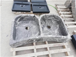 Granite Kitchen Round Wash Basin Juparana Grey Double Sinks Granite Kitchen Round Wash Basin Juparana Grey Double Sinks