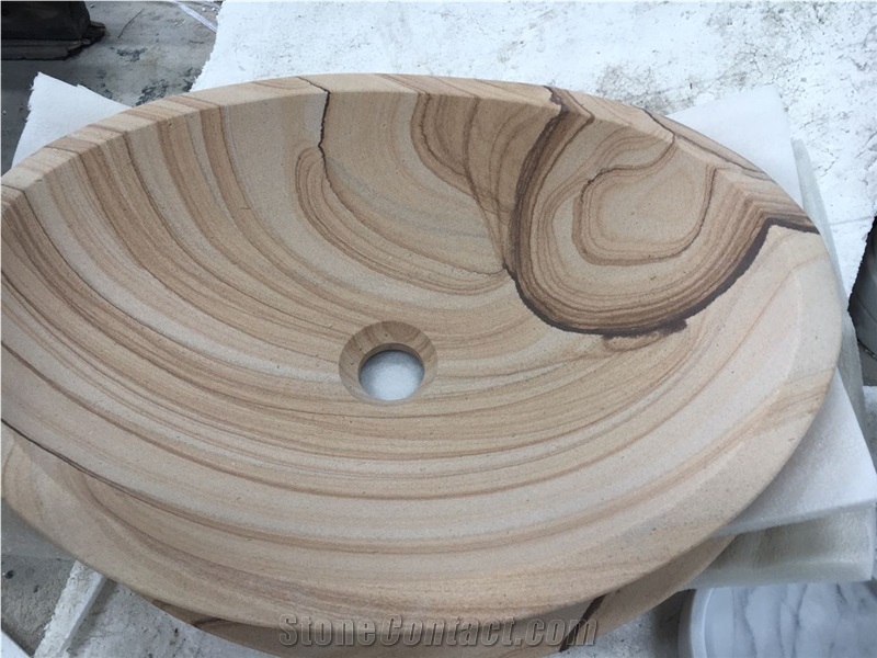 Granite Stone Bath Vessel Sink Juparana Rose Oval Wahs Basin